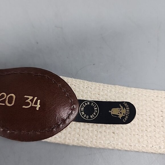 Vintage Canterbury Men's 32" Canvas Solid Brass Buckle Leather Golf Belt PGA - Picture 5 of 7